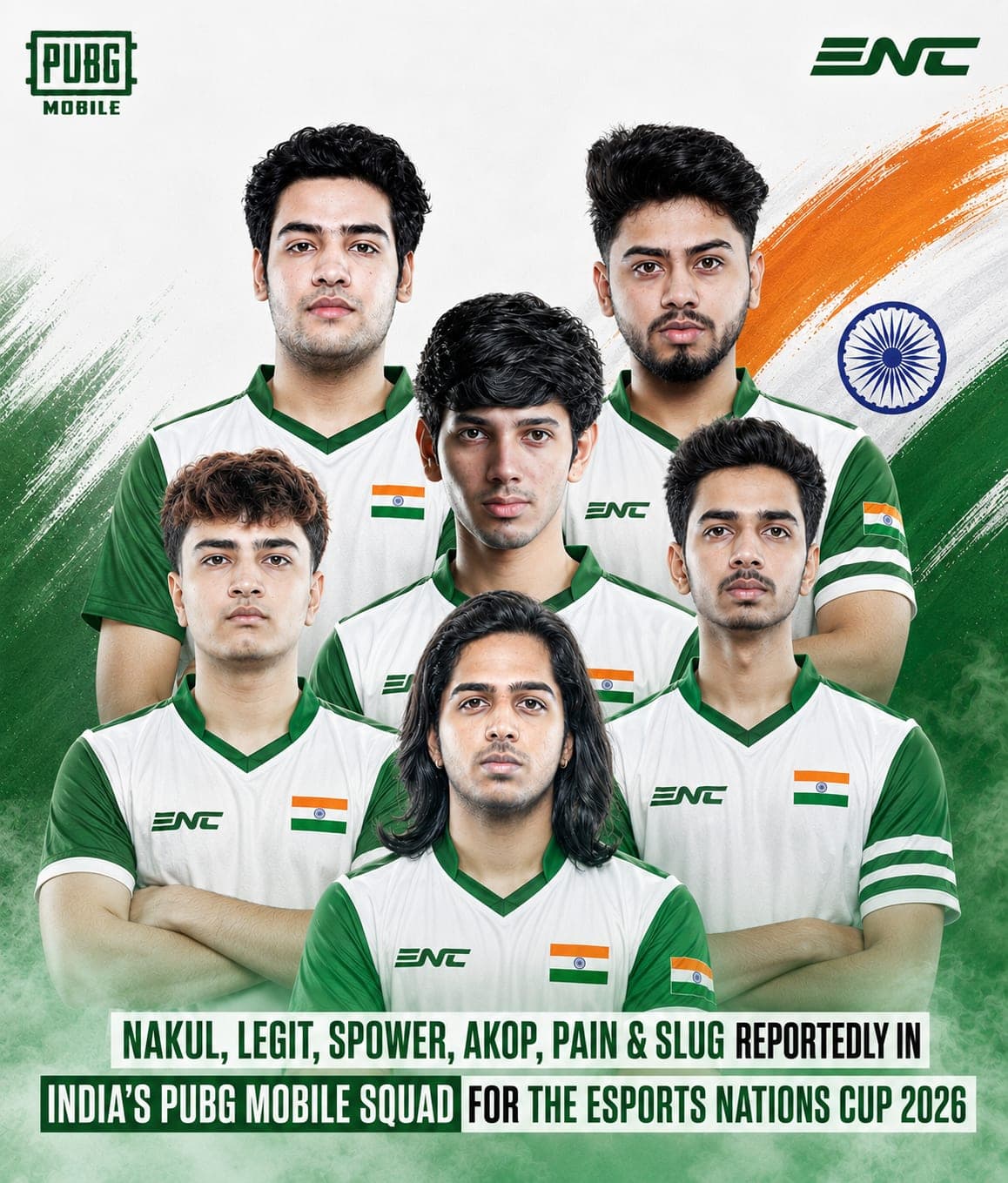 India’s Reported BGMI/PUBG Mobile Squad for ENC 2026 Revealed – Nakul, Legit, Spower , AKop , Pain & Slug